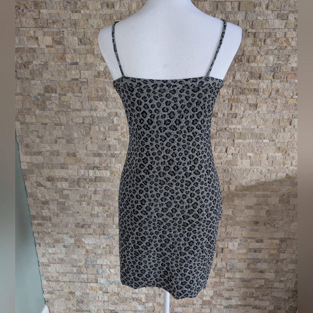 Vintage Rocket Candy Y2K Leopard Spaghetti Strap Square Neck Mini Dress USA Rare - Picture 2 of 12